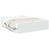 vidaXL Bedframe met lades bewerkt hout wit 160x200 cm