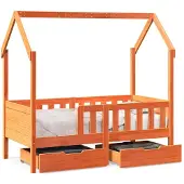 vidaXL Kinderbedframe met lades 80x170 cm massief grenenhout