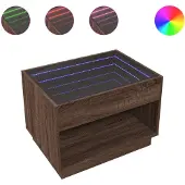 vidaXL Salontafel met Infinity LED 70x50x50 cm bruin eikenkleurig