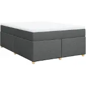 vidaXL Boxspring met matras stof donkergrijs 140x200 cm