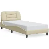 vidaXL Bedframe zonder matras "Hvar" 80x200 cm stof crèmekleurig
