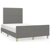 vidaXL Bedframe zonder matras 120x190 cm stof donkergrijs