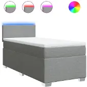 vidaXL Boxspring met matras stof lichtgrijs 90x190 cm