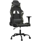 vidaXL Gamingstoel met massagefunctie, zwart, camouflageprint, kunstleer