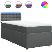 vidaXL Boxspring met matras stof donkergrijs 80x200 cm