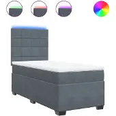 vidaXL Boxspring met matras fluweel donkergrijs 100x200 cm