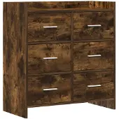 vidaXL Dressoir, gerookt eikenhout, 75 x 33 x 80 cm, houtvezel