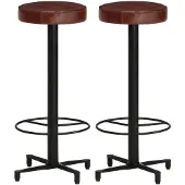vidaXL Barkrukken 2 st 76 cm echt leer