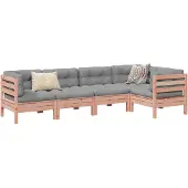 vidaXL 5-delige Loungeset met kussens massief douglas vurenhout