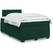 vidaXL Boxspring met matras fluweel donkergroen 120x200 cm