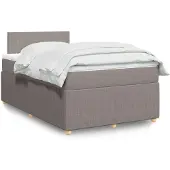 vidaXL Boxspring met matras stof taupe 120x190 cm