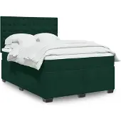 vidaXL Boxspring met matras fluweel donkergroen 160x200 cm