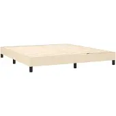 vidaXL Boxspring met matras stof crèmekleurig 180x200 cm