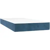 vidaXL Pocketveringmatras medium 120x190x20 cm fluweel donkerblauw