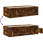 vidaXL Slaapbank met lades zonder matras 75x190 cm gerookt eikenkleur