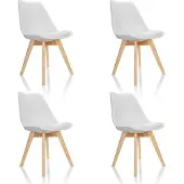 Hjh OFFICE SCANDI 4 stuks per pakket - Vergaderstoel / bezoekerstoel Wit
