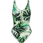 Triumph Badpak ' Red Label Summer Palm ' groen / wit