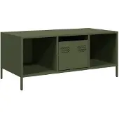 vidaXL Salontafel 101,5x50x43,5 cm koudgewalst staal olijfgroen