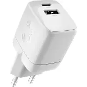 Fresh 'n rebel Oplader iPhone & Samsung – 30W Adapter USB-C & USB-A (2 poorten) – Compacte Snellader iPhone & Samsung – Ice Grey