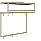 Bommel Wonen Kapstok Klaas - 90 cm - hoedenplank - 12 (2x6) haken - metaal Groen