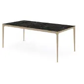 Bommel Wonen Eettafel (160x90cm) Vito - Marmer Antraciet & Metaal Taupe