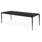 Bommel Wonen Eettafel (200x100cm) Vito - Marmer Donkerbruin & Metaal Zwart