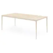 Bommel Wonen Eettafel (160x90cm) Vito - Travertin & Metaal Pepper White