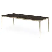 Bommel Wonen Eettafel (200x100cm) Vito - Marmer Donkerbruin & Metaal Taupe