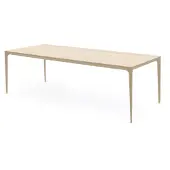 Bommel Wonen Eettafel (200x100cm) Vito - Travertin & Metaal Taupe