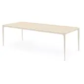 Bommel Wonen Eettafel (200x100cm) Vito - Travertin & Metaal Pepper White