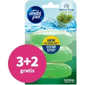 Ambi Pur 1+1 gratis: Toiletblok Navulling Tea Tree & Dennen 3 stuk