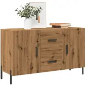 vidaXL Dressoir 100x36x60 cm bewerkt hout artisanaal eikenkleurig