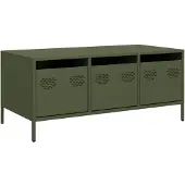 vidaXL Salontafel 101,5x50x43,5 cm koudgewalst staal olijfgroen