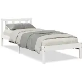 vidaXL Bedframe extra lang zonder matras grenenhout wit 100x220 cm