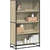vidaXL Boekenkast 80,5x35x139 cm bewerkt hout sonoma eikenkleurig