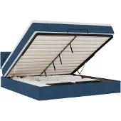 vidaXL Ottoman bed met matras en LED's 160x200cm stof blauw