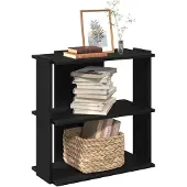 vidaXL Boekenkast 3-laags 60x30x80 cm bewerkt hout zwart