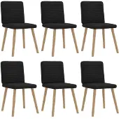 vidaXL Eetkamerstoelen 6 st stof zwart