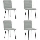 vidaXL Eetkamerstoelen 4 st fluweel lichtgrijs