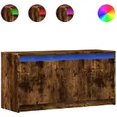vidaXL Tv-meubel met LED 100x34x50 cm bewerkt hout gerookt eikenkleur