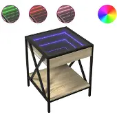 vidaXL Salontafel met Infinity LED 40x40x49 cm sonoma eikenkleurig