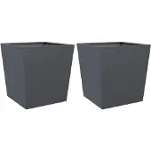 vidaXL Plantenbakken 2 st 50x50x50 cm staal antracietkleurig