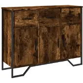 vidaXL Dressoir 97x32,5x74,5 cm bewerkt hout gerookt eikenkleurig