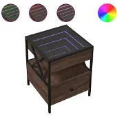 vidaXL Salontafel met Infinity LED 40x40x51 cm bruin eikenkleurig