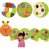 Viga Toys - Houten - Wandspeelbord - Rups - Lengte 185cm