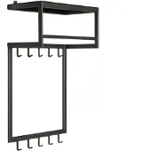 Bommel Wonen Kapstok Klaas - 50 cm - hoedenplank - 10 (2x5) haken - metaal Zwart