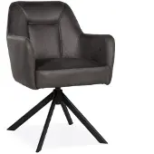 Bommel Wonen Armstoel Salina - draaibaar - microleder Oxx Antraciet - pocketvering - handgreep