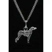 MOOYE ® - Collectie Zilveren Irish Wolfhound ketting hanger - klein