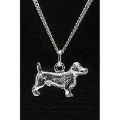 MOOYE ® - Collectie Zilveren Jack russel Terrier ruwhaar ketting hanger - groot