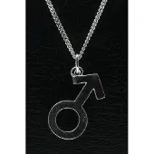 MOOYE ® - Collectie Zilveren Mannen teken ketting hanger - massief